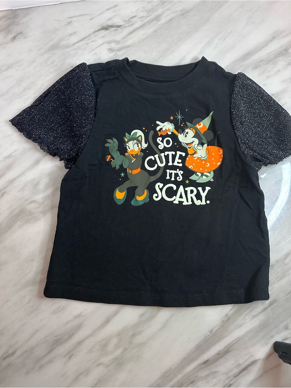 Disney Black Halloween 'So Cute It's Scary' Short Sleeve Tee